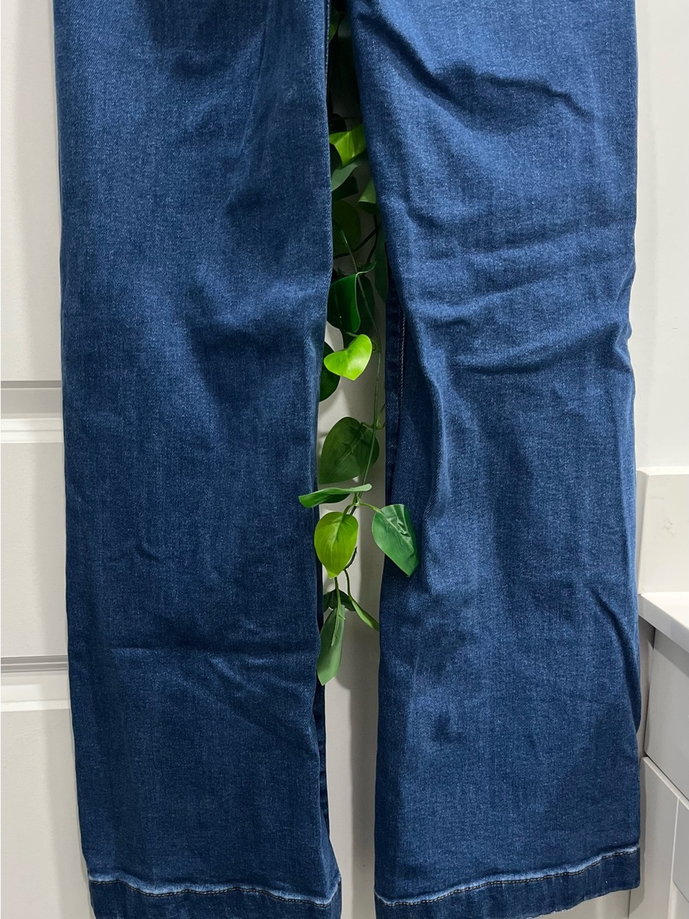 LC Lauren Conrad Dark Blue Wide-Leg Jeans with Front Patch Pockets - Picture 6 of 16